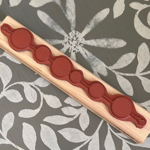 Wooden Stamp with Black Circle Design - Picture 5 of 6